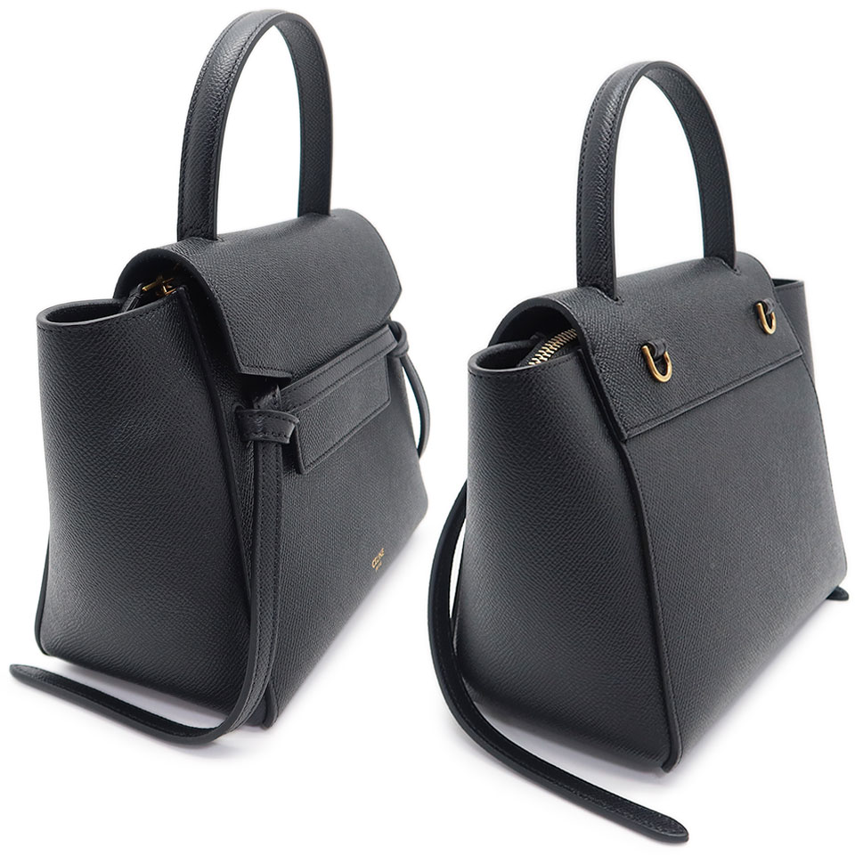 CELINE セリーヌ ベルトバッグ ナノ U GA 0220 カーフ ブラック