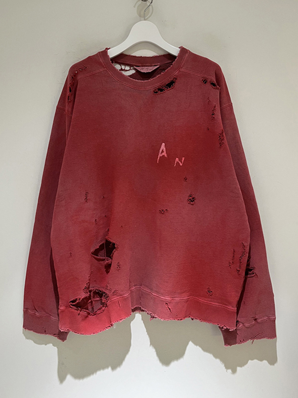 ANCELLM（アンセルム） Crash Uneven Over Sweat Shirt（クラッシュ