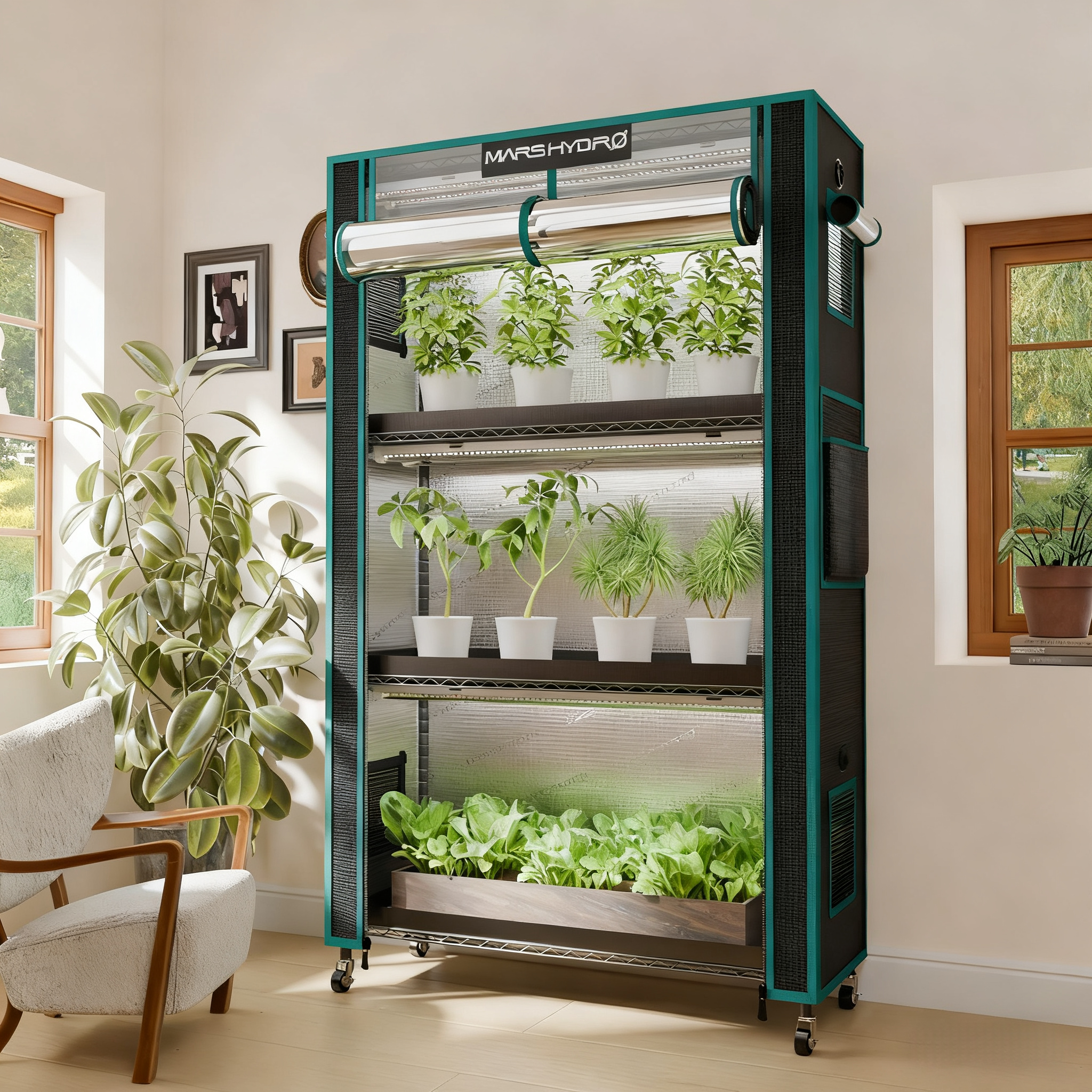 本日の特価】Mars Hydro 4段プラントスタンド（150W植物育成LEDライト+