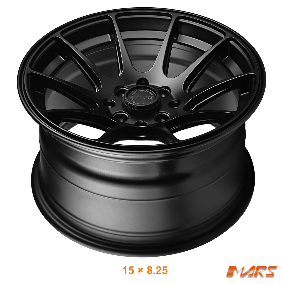 MARS MP-MS Matt Black 15x8.25 inch Deep Concave Alloy Wheels Rims