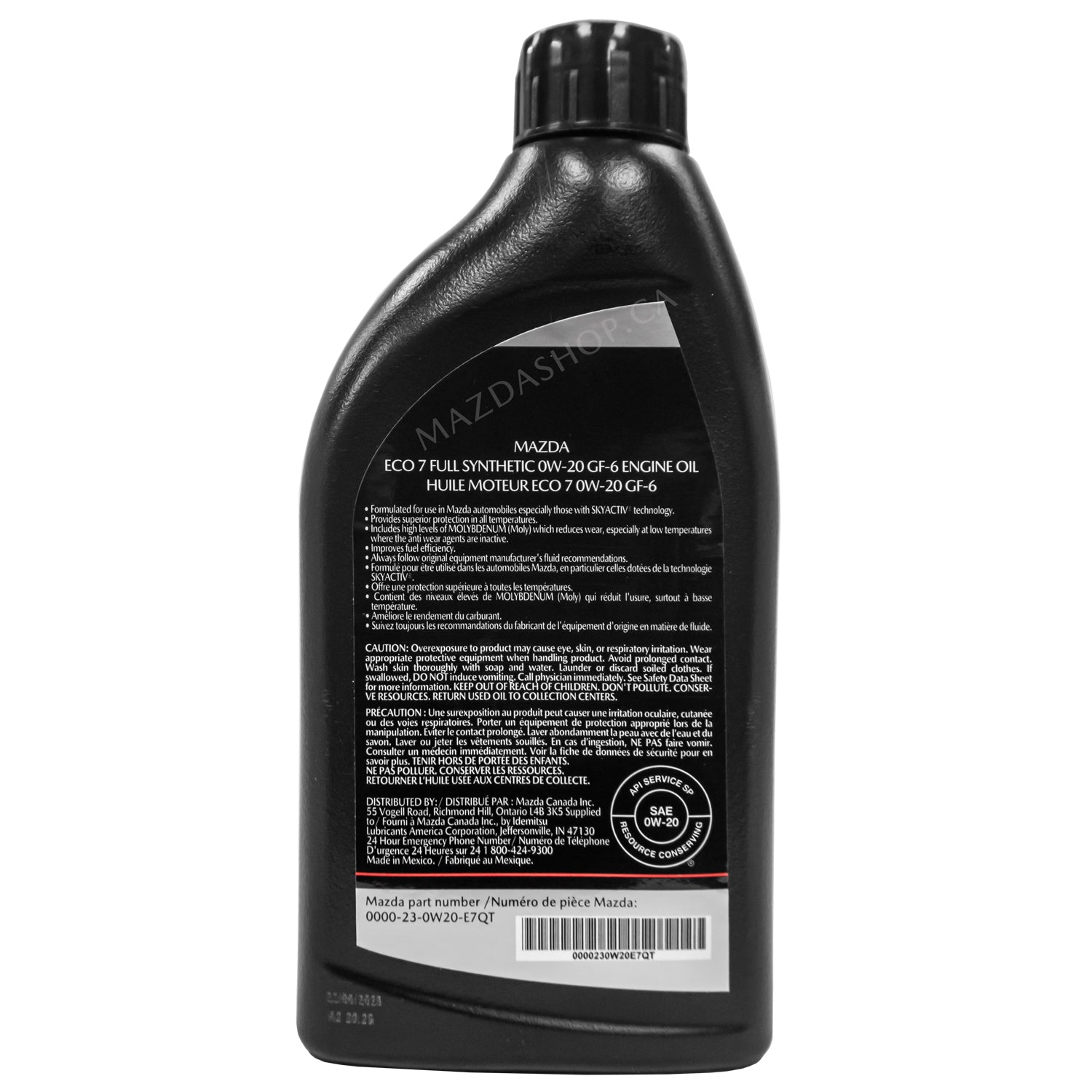 Engine Oil, Full Synthetic (GF-6, ECO 7) | Mazda (SAE 0W-20
