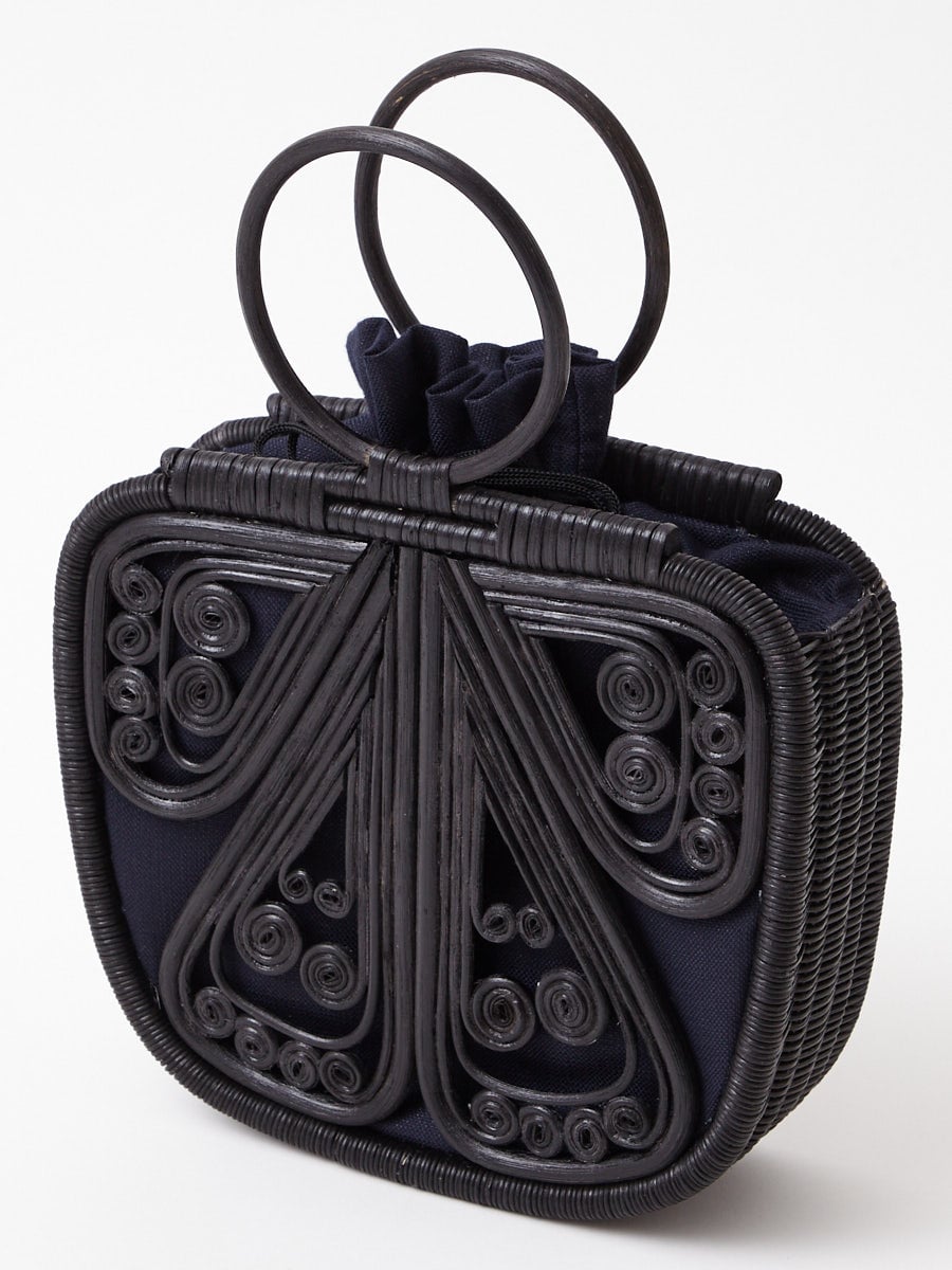 残りわずか】蝶々ラタンバッグpart2(FREE ブラック): ふりふ ｜ミマツ