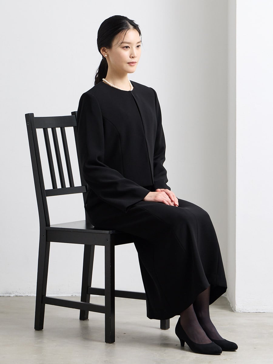 WEB限定】【洗える・マシンウォッシャブル】セミフレアスリーブノー