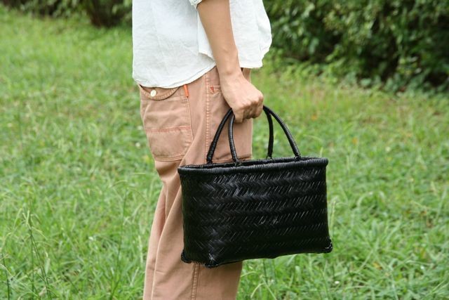 かご・バスケット・雑貨 - menui | 和モダン・黒のかごバッグ【竹