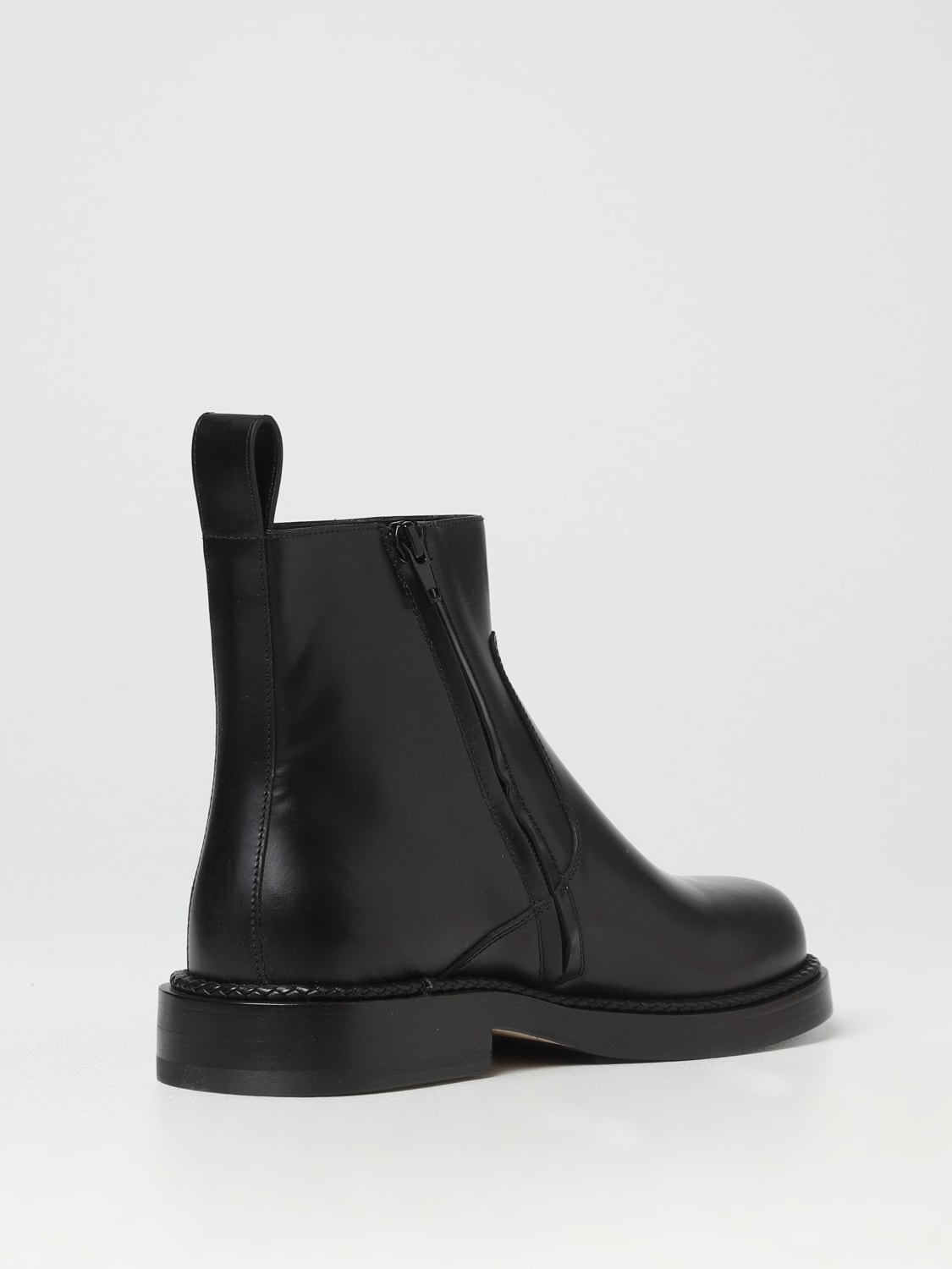 Bottega Veneta Strut leather ankle boots with zip - Black