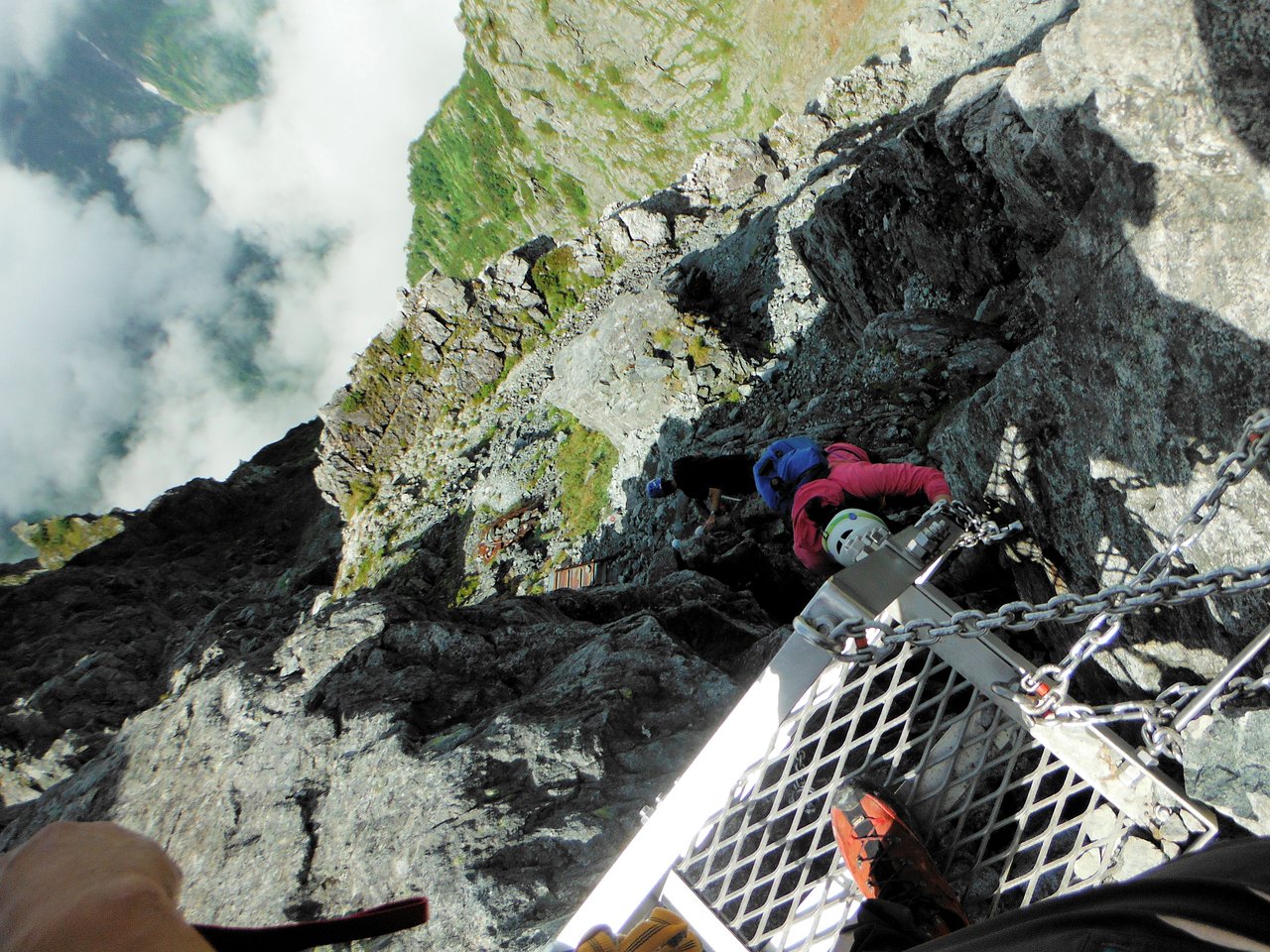 剱岳(カニヨコバイ直後のステンレス製ハシゴ) - Picture of Mount