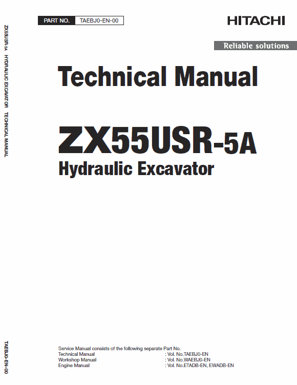 Hitachi ZX55USR-5A Excavator Service Repair Manual