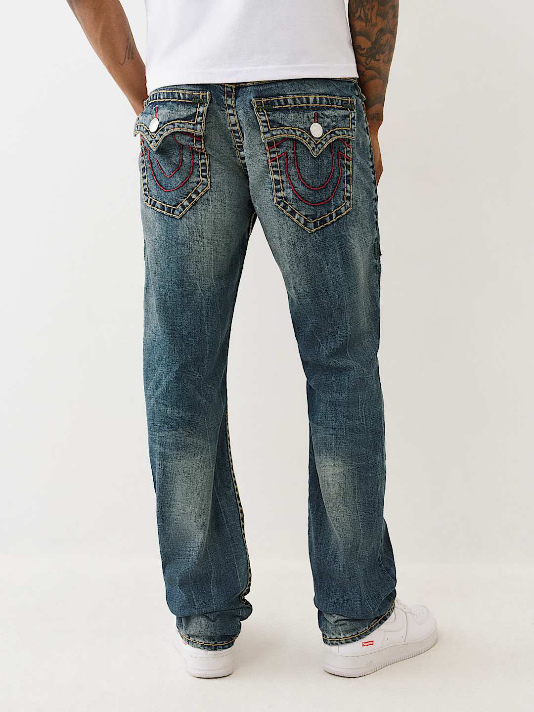 RICKY SUPER T STRAIGHT DISTRESSED JEAN