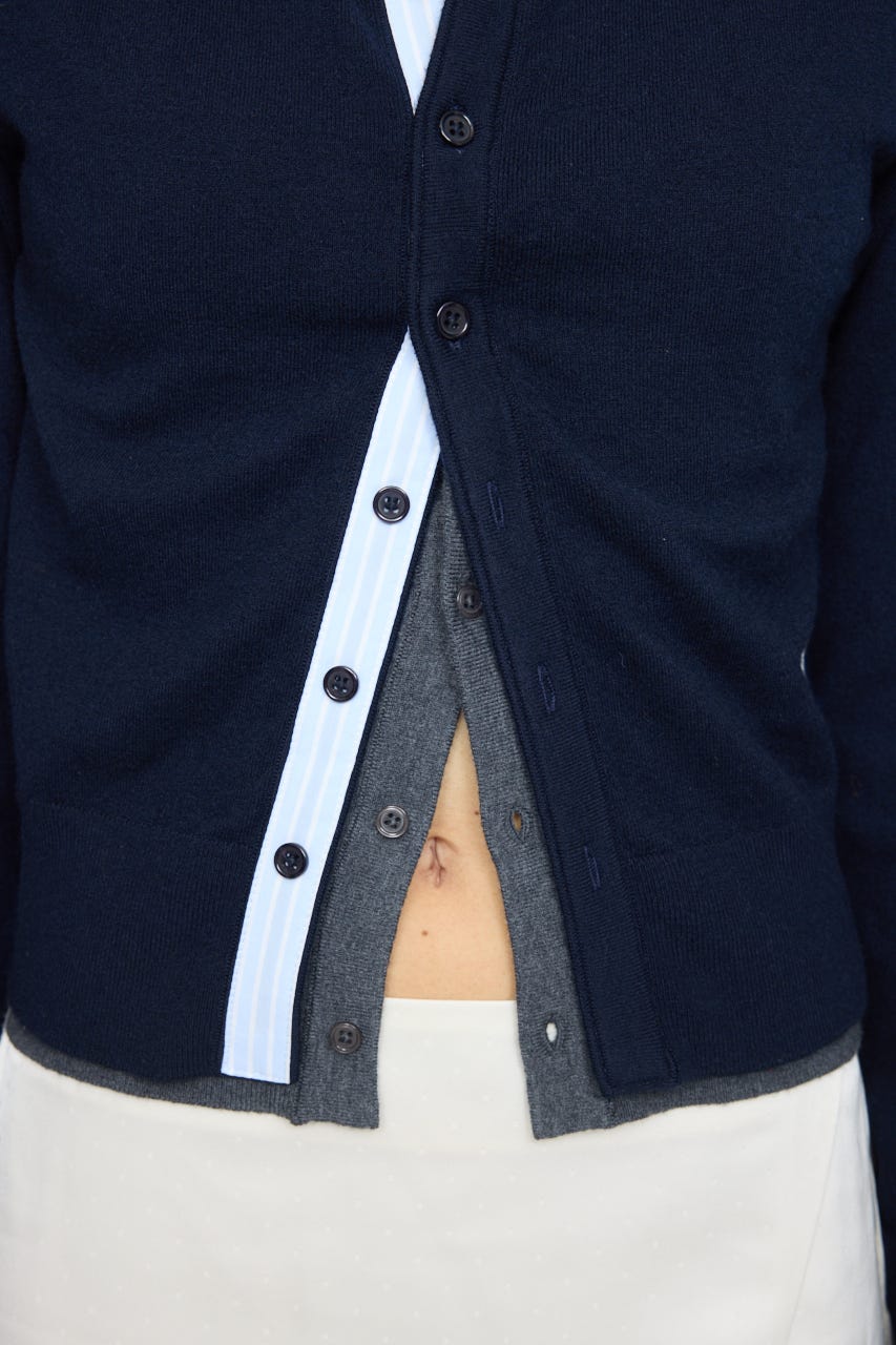 MOUSSY | DOUBLE LAYERED ニットシャツ (シャツ・ブラウス ) |SHEL