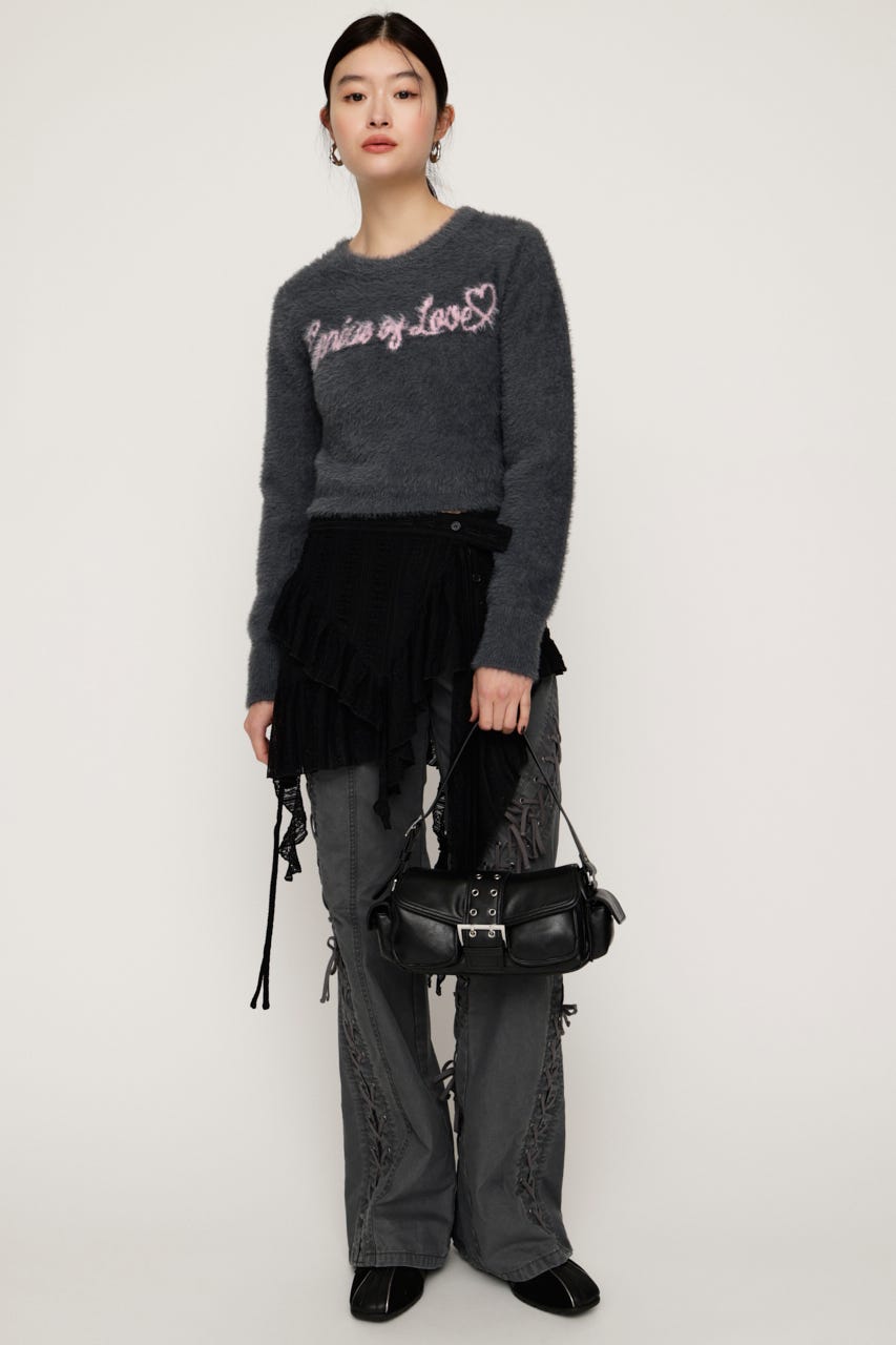 SLY | 【LIMITED ITEM】SHAGGY YARN LOGO C／N トップス (ニット