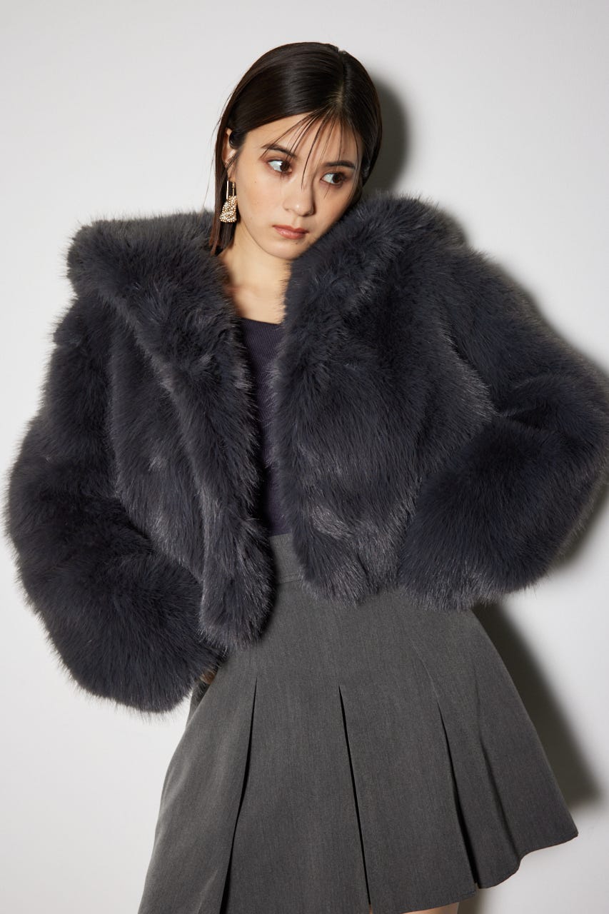 rienda | ビッグフードフェイクファーコート (コート ) |SHEL'TTER