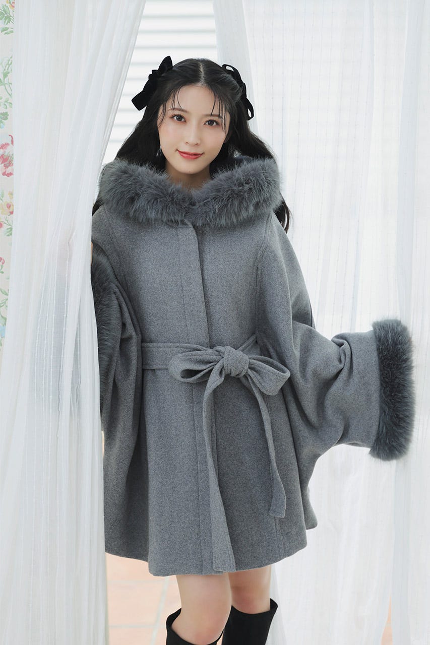 rienda | ウールMIXフードポンチョコート (コート ) |SHEL'TTER WEBSTORE