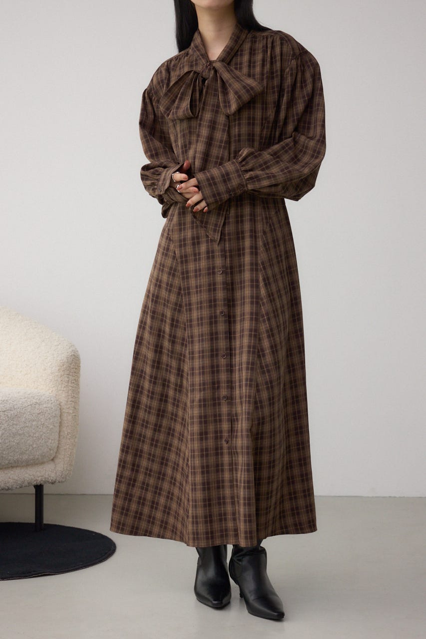 AZUL BY MOUSSY | チェックボウタイワンピース (ワンピース(ロング