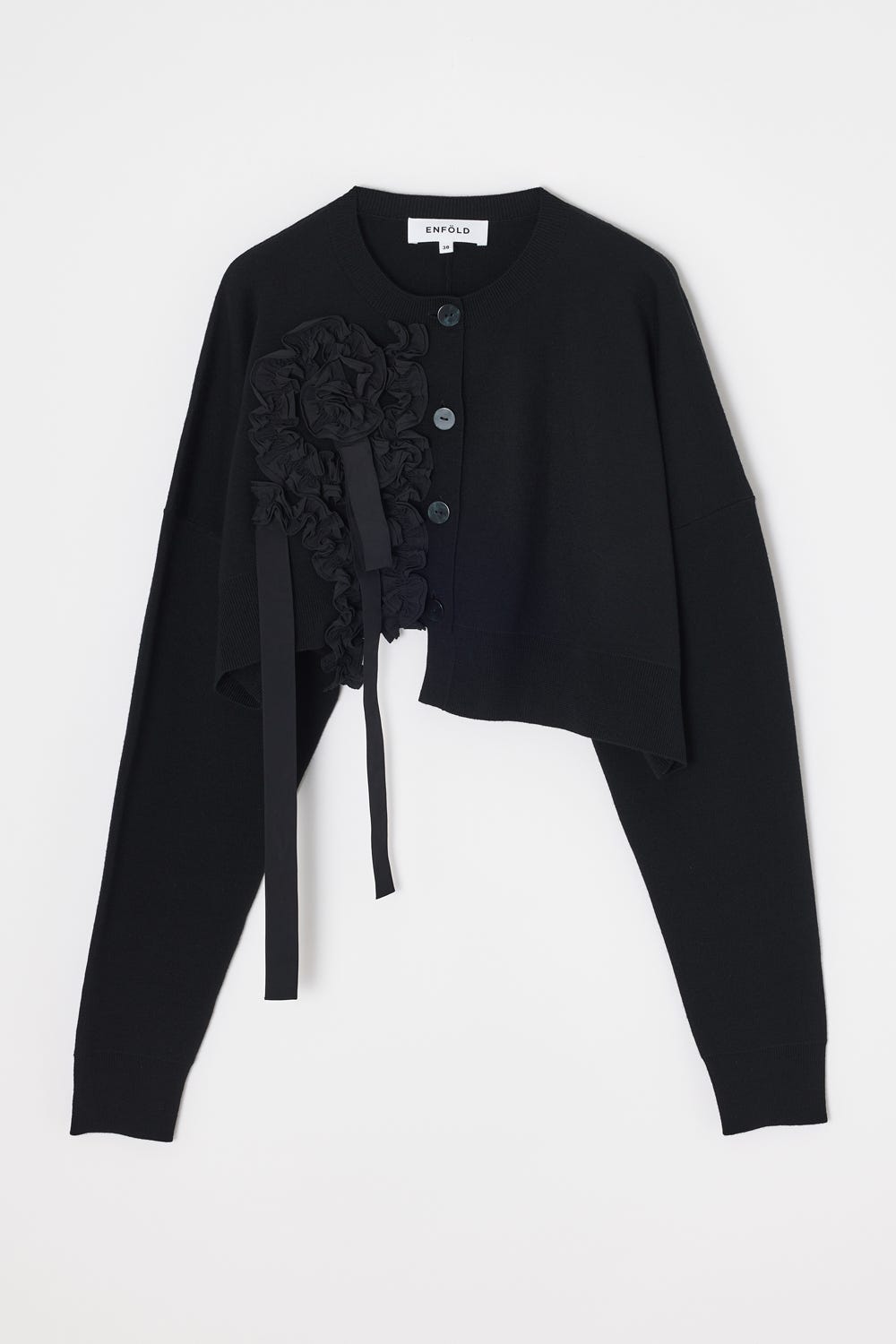 FRILL DECO CARDIGAN｜38｜BLK｜KNIT WEAR｜ENFÖLD OFFICIAL ONLINE