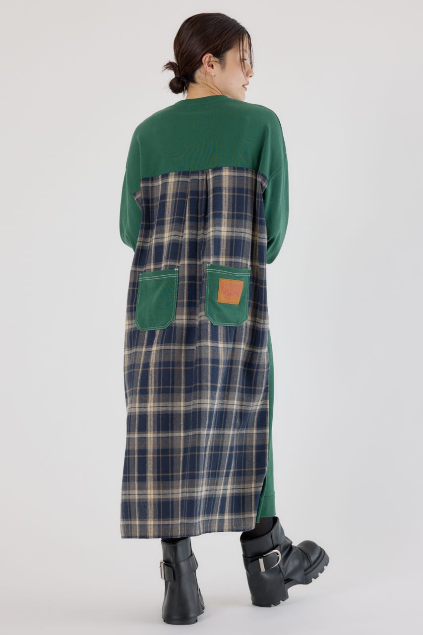 RODEO CROWNS WIDE BOWL | チェックドッキングワンピース (ワンピース