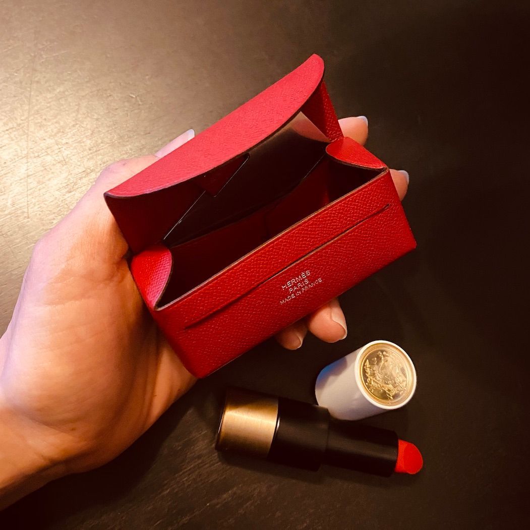 新品未使用 箱あり】HELMESエルメス リップケース エトゥープ 未使用品