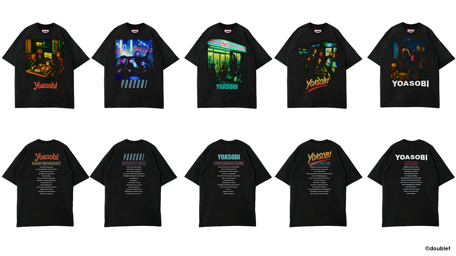 YOASOBI × ダブレット。「夜遊び」をテーマにしたコラボTシャツ