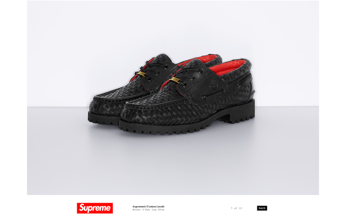 シュプリーム」と「ティンバーランド」がコラボモカシンシューズ
