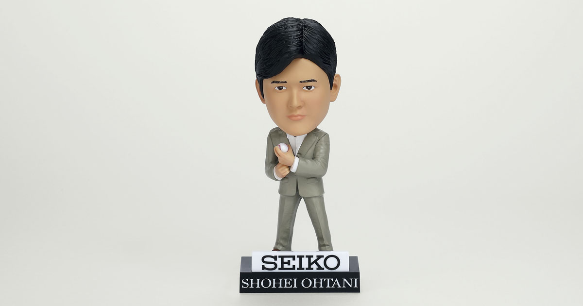 大谷選手のボブルヘッドをプレゼント セイコーのウオッチ購入者にMVP