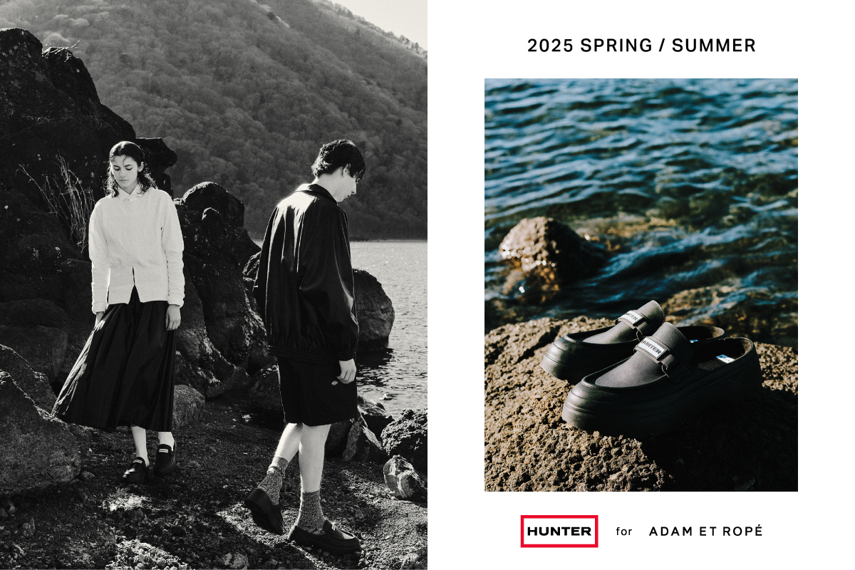 アダム エ ロペ」×「ハンター」 コラボ第1弾 “ローファーミュール”を