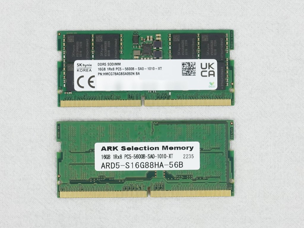 ネイティブDDR5-5600DRAM搭載、SKhynix純正モジュール採用262Pin SO
