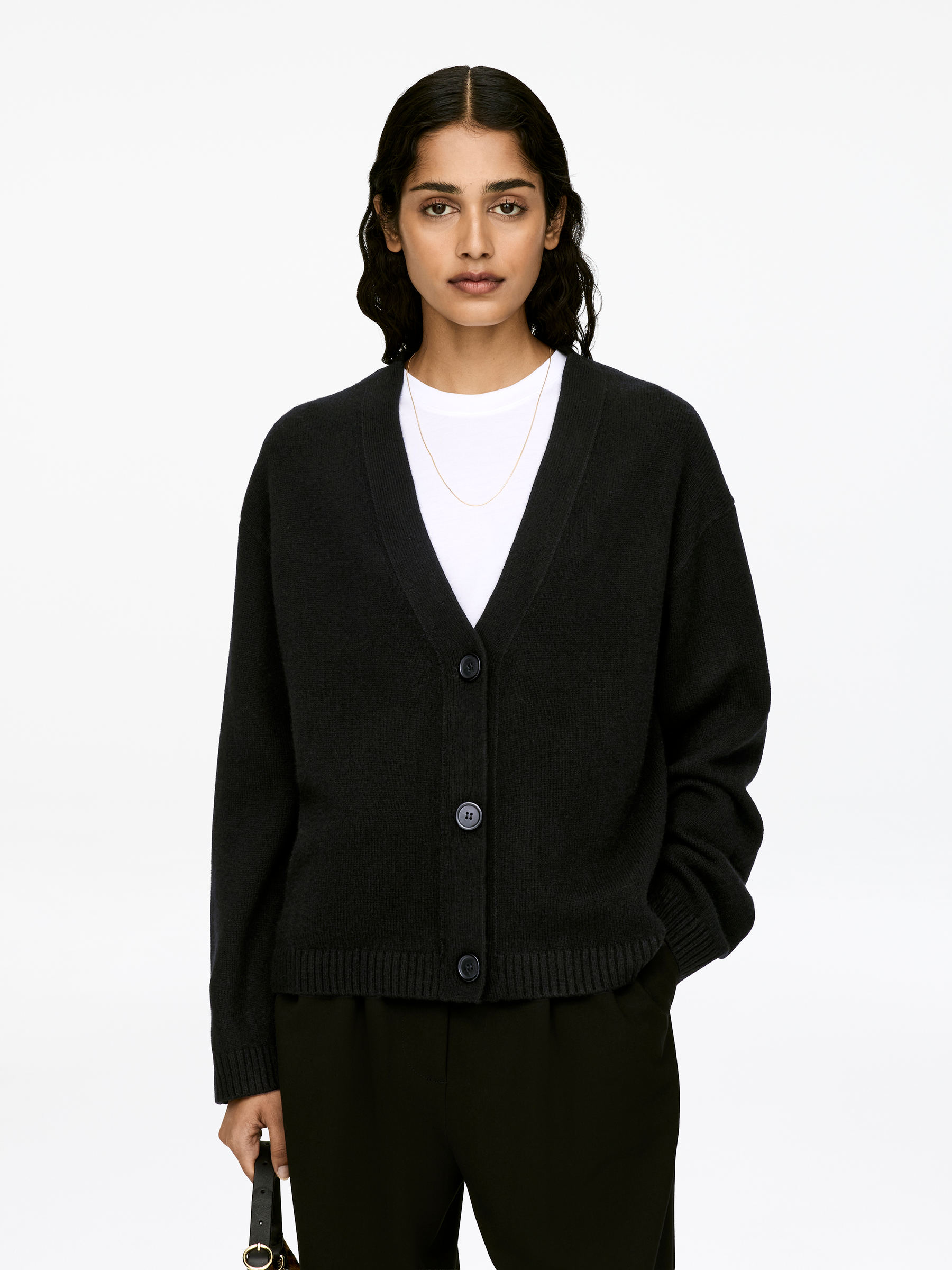 Cashmere-Wool Cardigan – Black – Women – ARKET NO