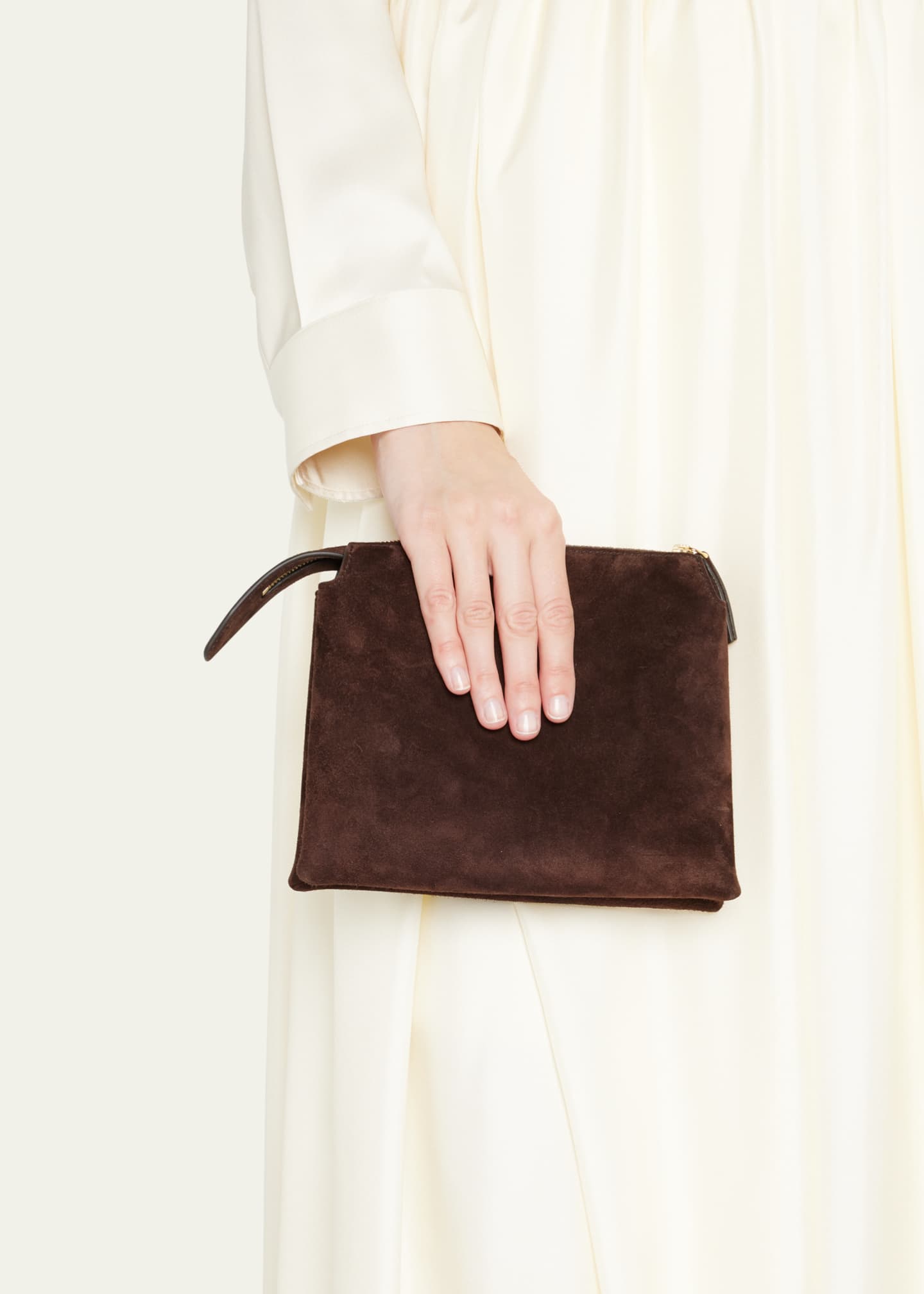 THE ROW Nu Twin Mini Crossbody in Suede - Bergdorf Goodman