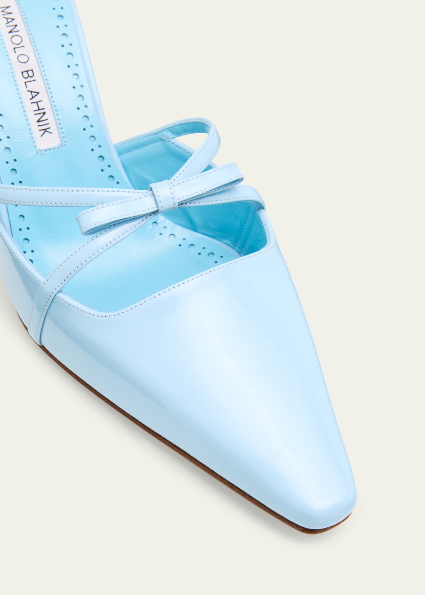 Manolo Blahnik Dariamu Patent Leather Bow Mules - Bergdorf Goodman