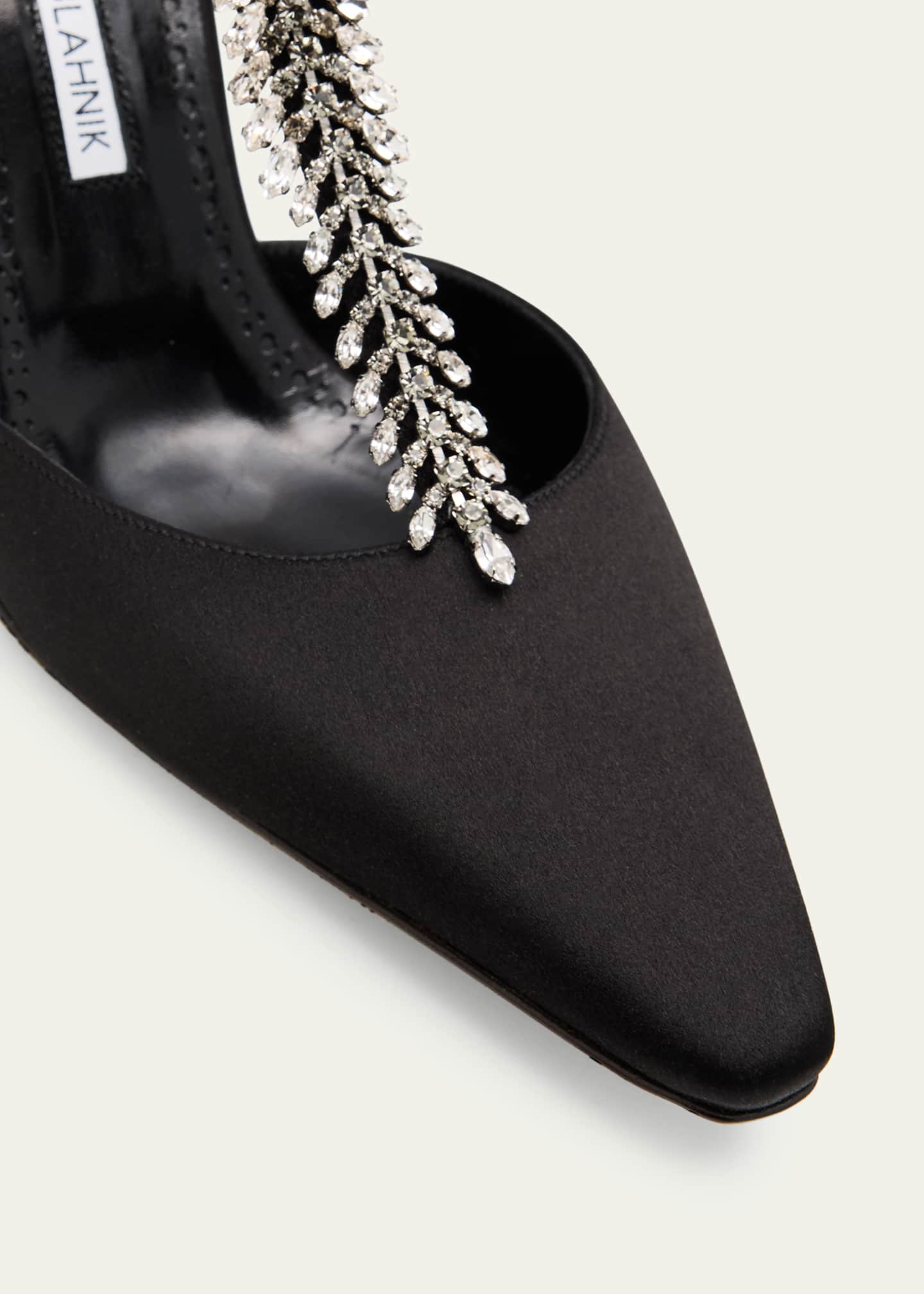 Manolo Blahnik Sufik Embellished Satin T-Strap Pumps - Bergdorf