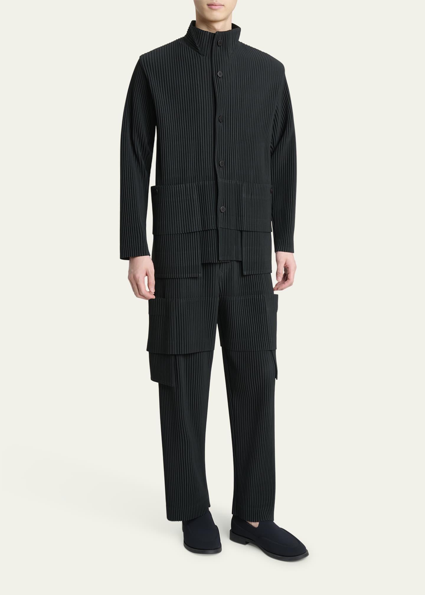 Homme Plisse Issey Miyake Men's Dark Gray Multi Pocket Pants