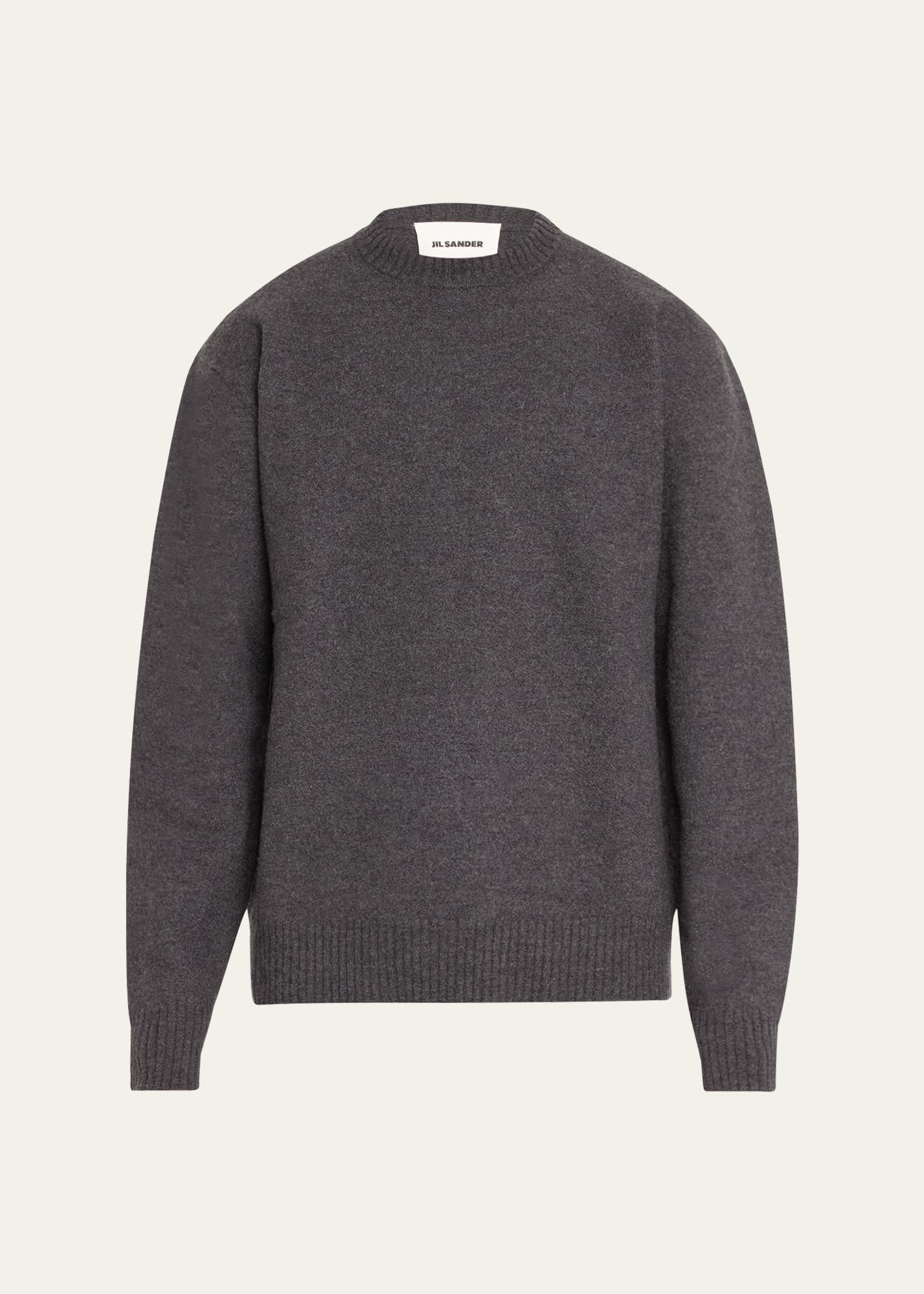 Jil Sander Men's Boiled Wool Crew Sweater - Bergdorf Goodman