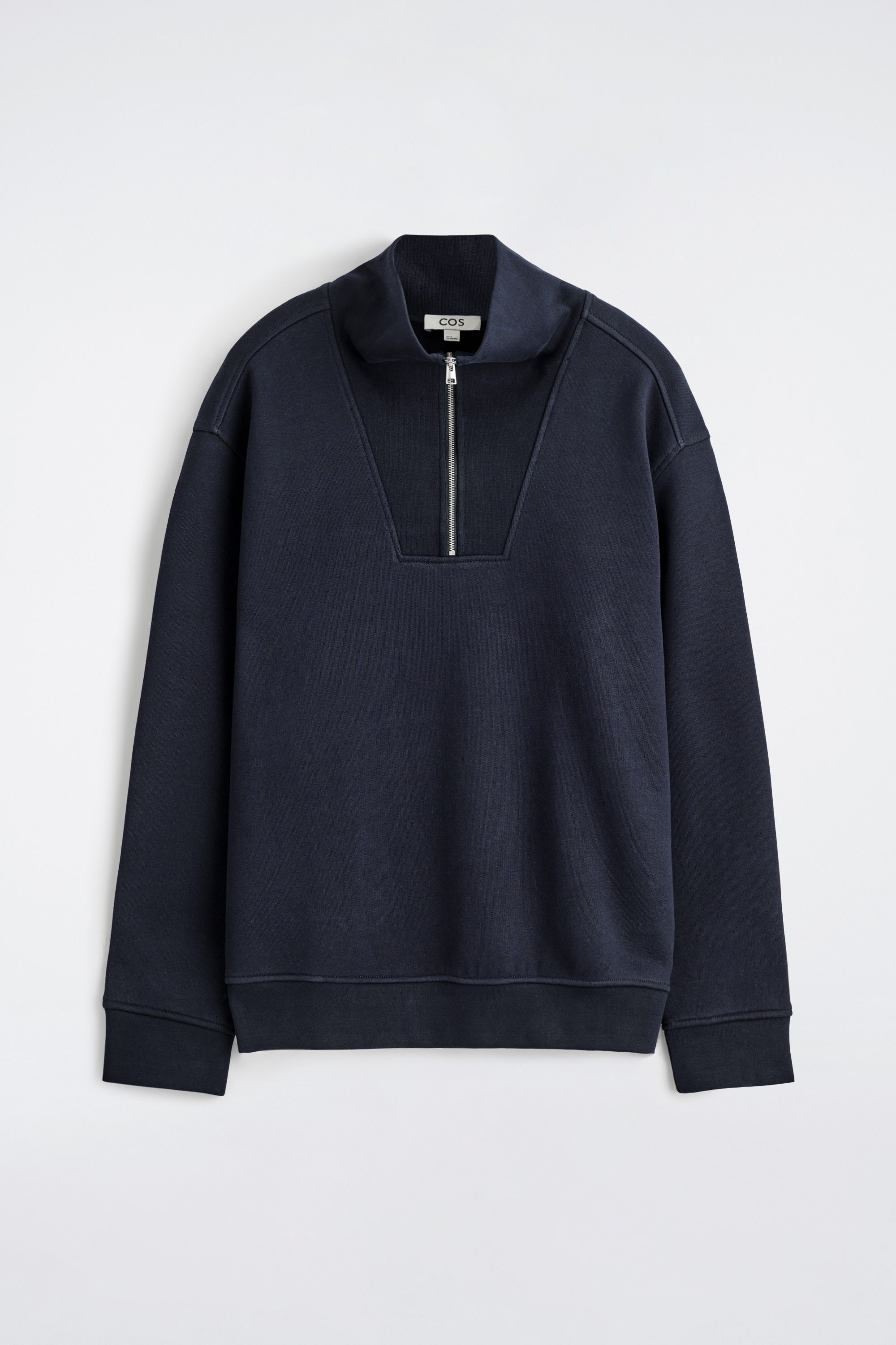 FUNNEL-NECK ZIP-UP SWEATSHIRT - NAVY | COS