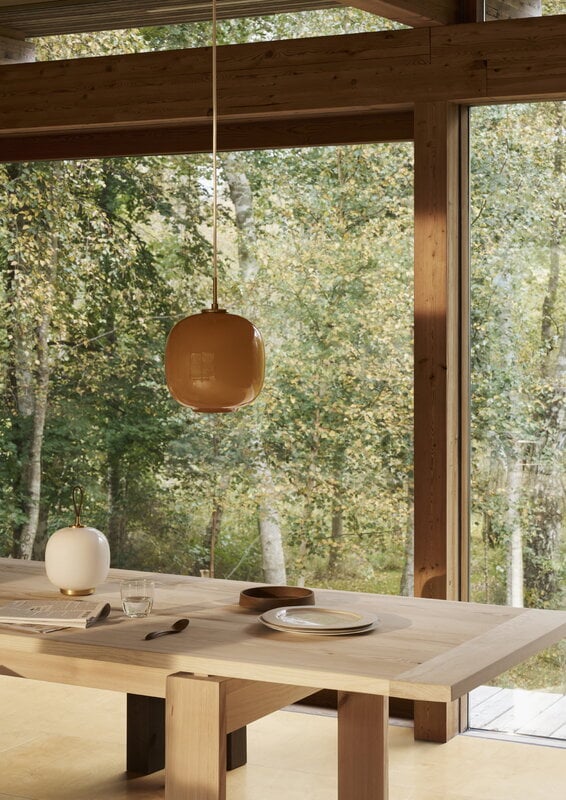 Louis Poulsen VL45 Radiohus 250 pendant, brass - amber | Finnish