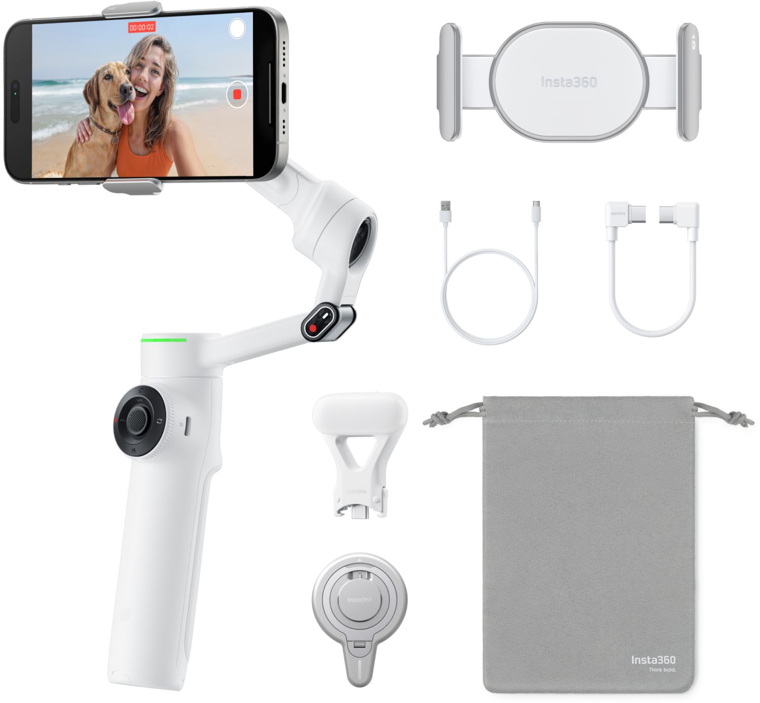INSTA360 Flow 2 Pro Creator Bundle Summit White - Foto Erhardt