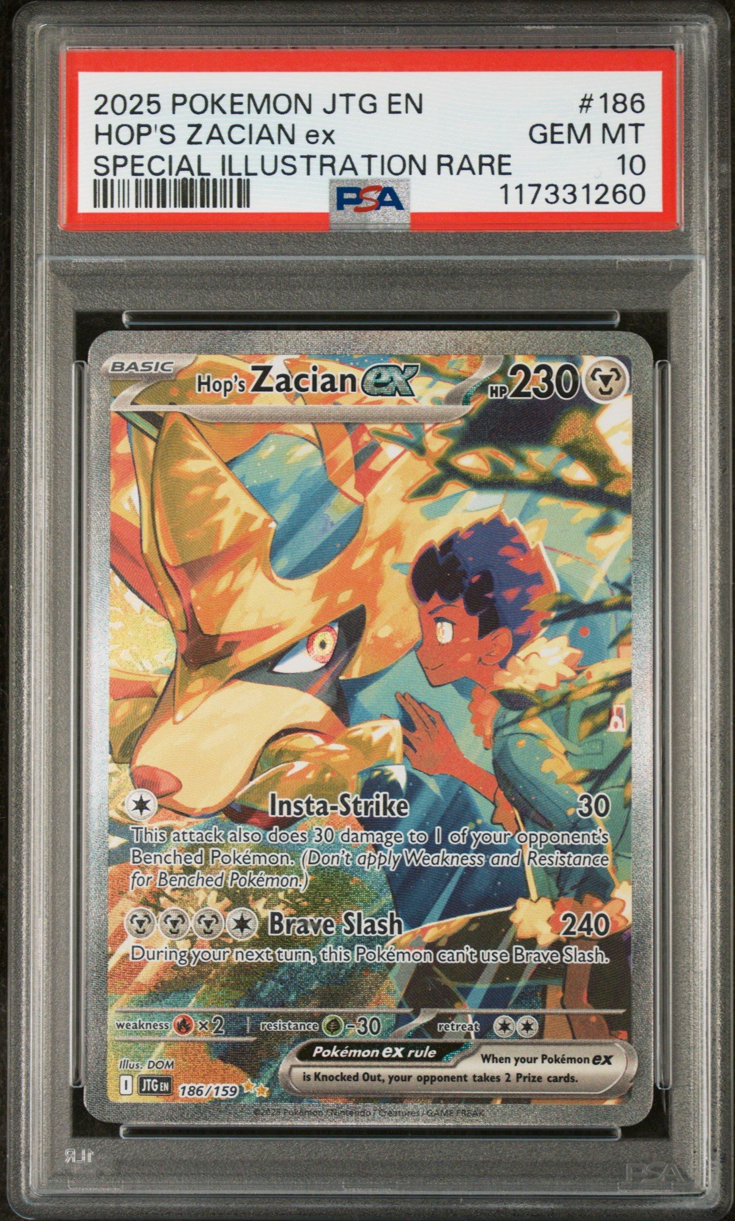 2025 Pokemon Jtg En-journey Together 186 Hop's Zacian Ex Special