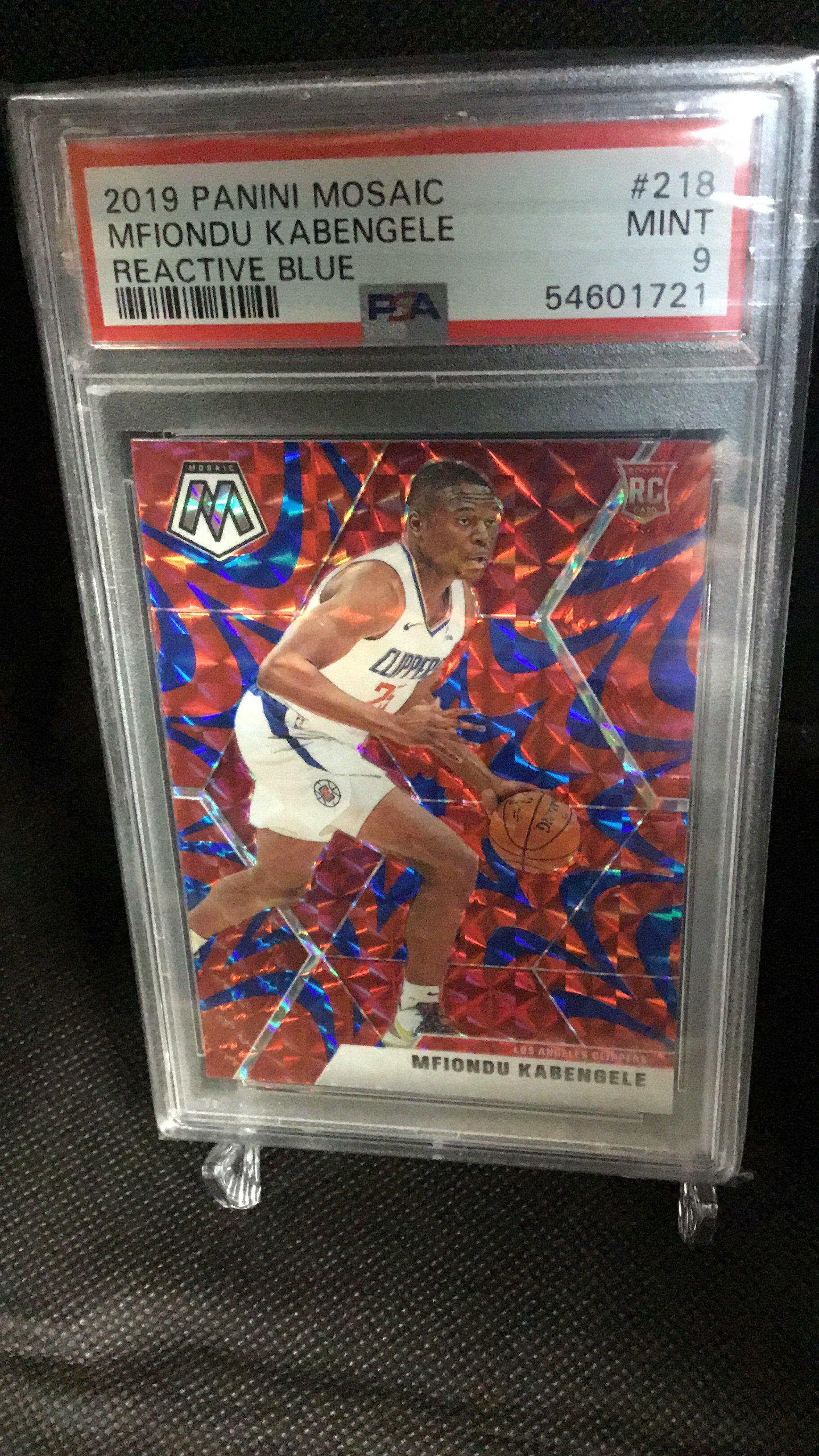 2019 Panini Mosaic 218 Mfiondu Kabengele Reactive Blue PSA 9