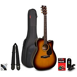 Yamaha FX335C Dreadnought Acoustic-Electric Guitar Pack - Tobacco