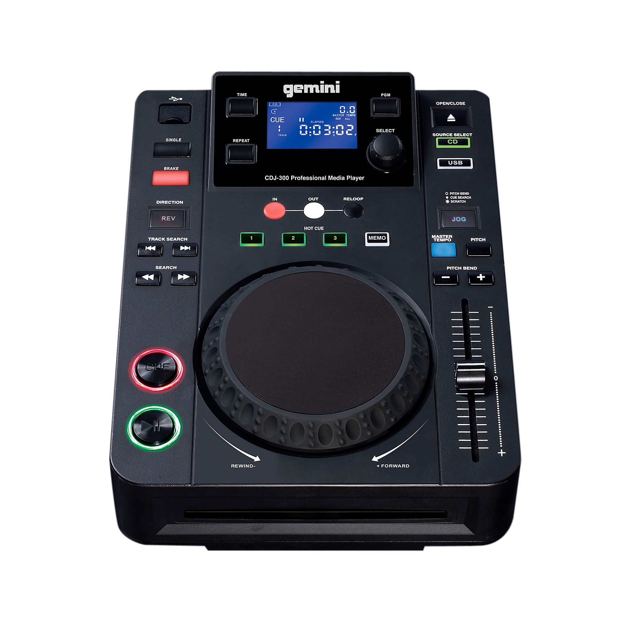 Gemini CDJ-300 Tabletop MP3/CD/USB Deck | Guitar Center