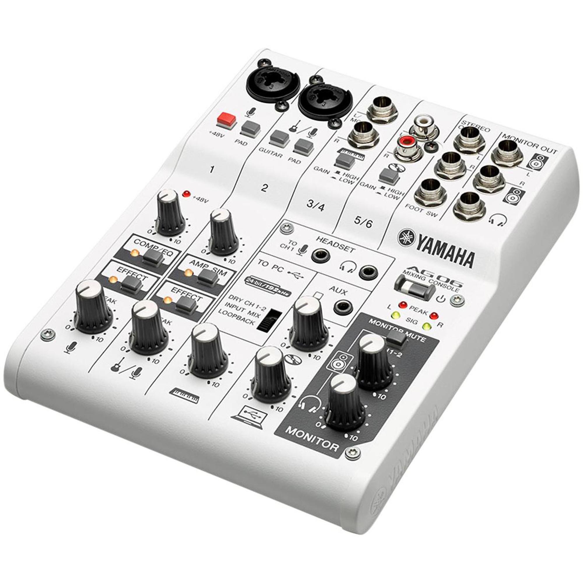 Yamaha AG06 6-Channel Mixer/USB Interface for IOS/MAC/PC | Guitar