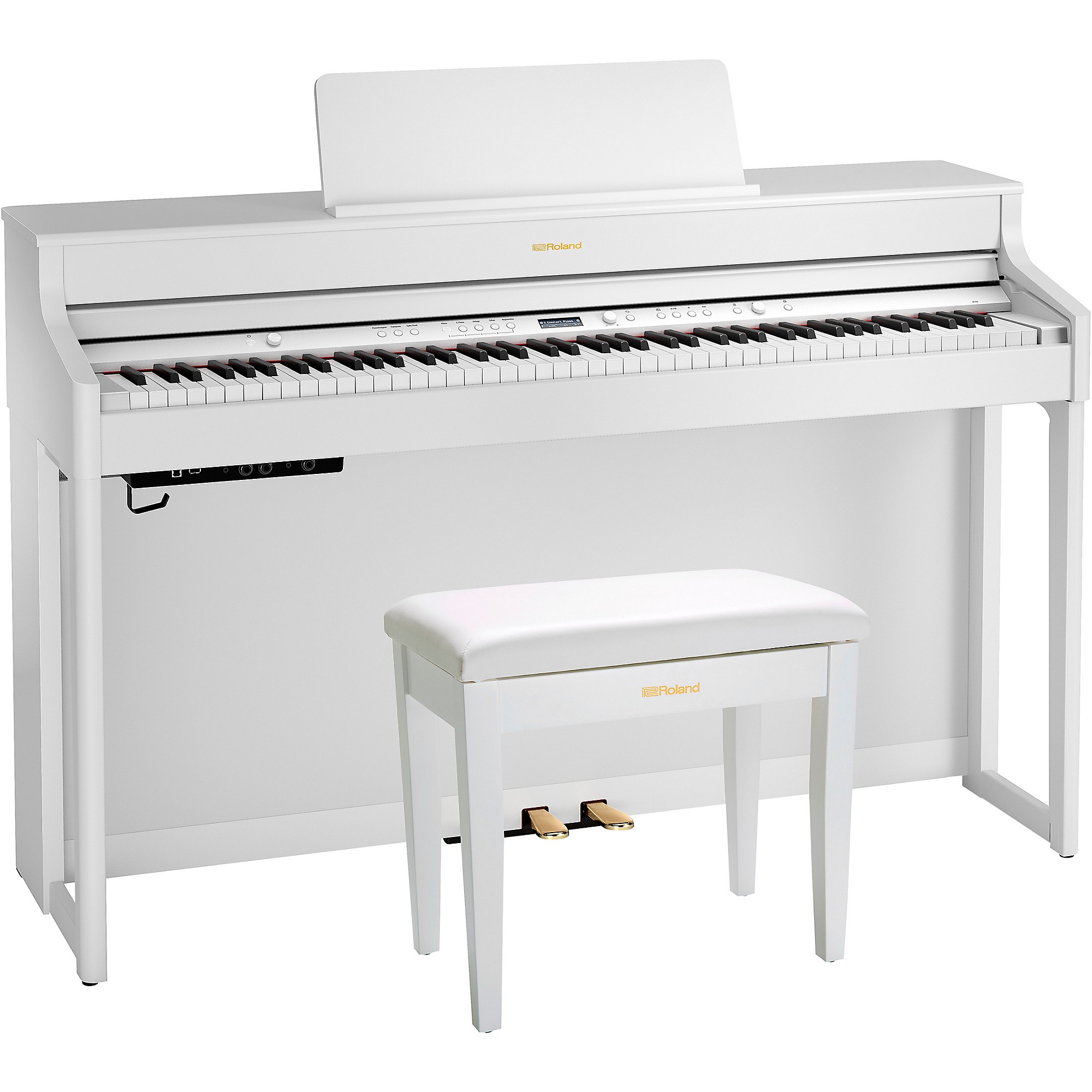 Roland HP702 Digital Upright Piano With Bench White | Guitar Center