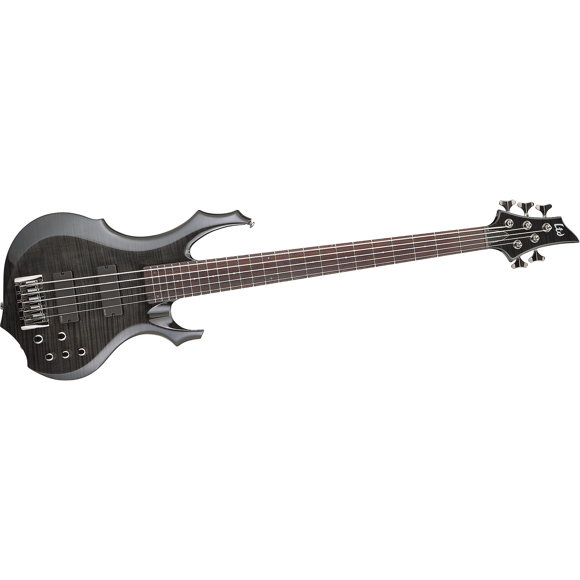 ESP LTD F-405 Flame Maple Electric Bass Guitar See-Thru Black