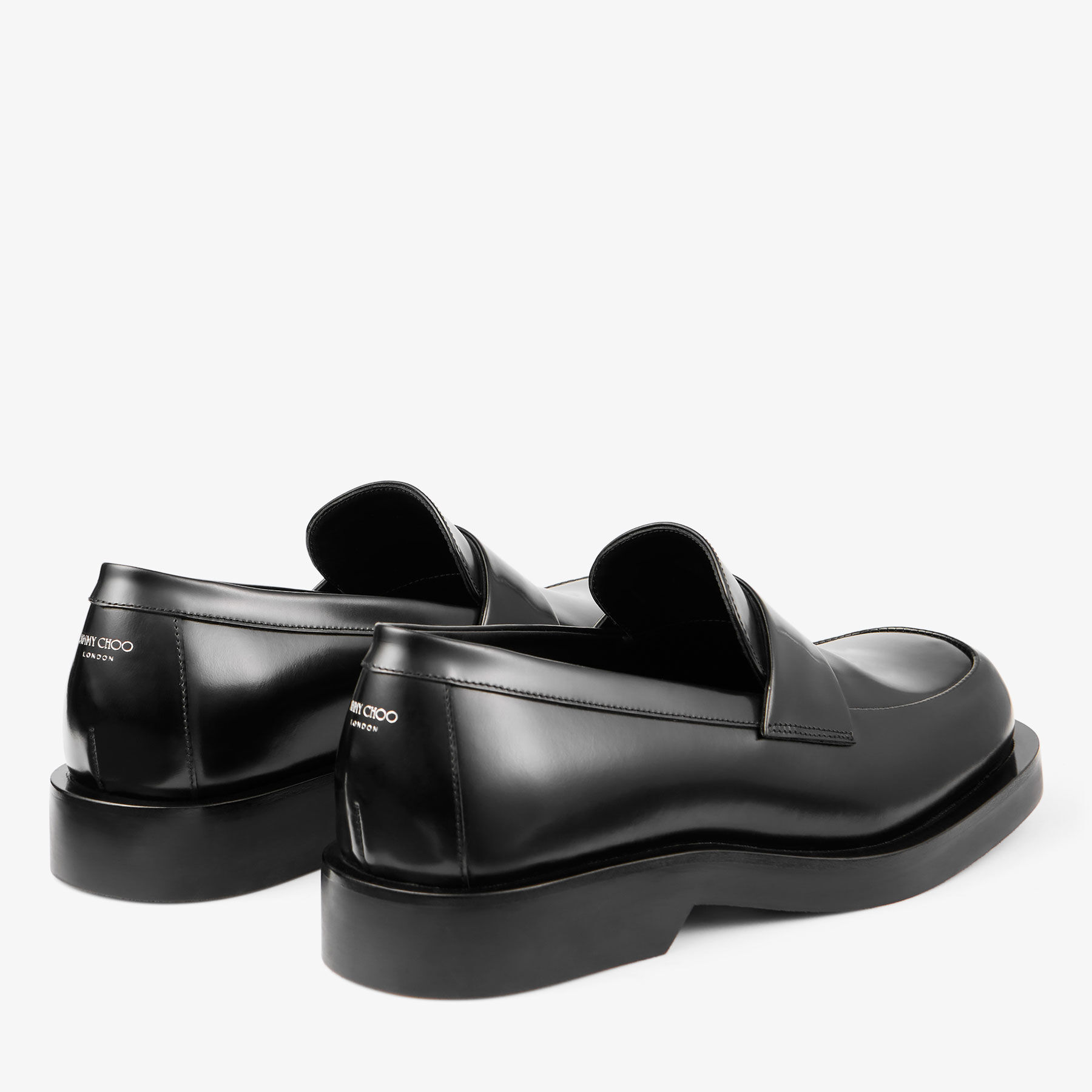 Buff Loafer | Black Box Calf Leather Loafers | JIMMY CHOO