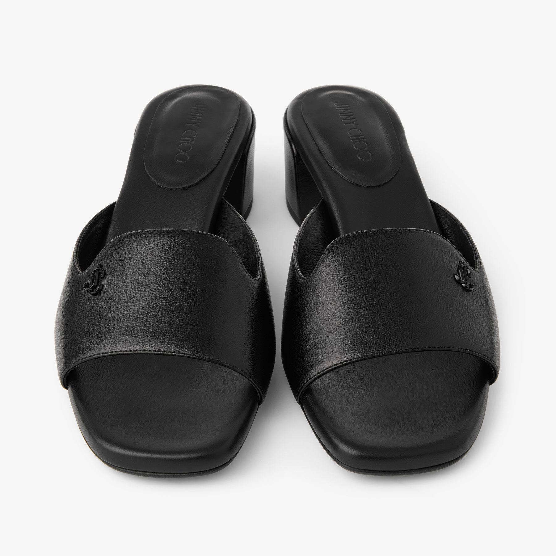 Dina 45 | Black Leather Mule Sandals | JIMMY CHOO