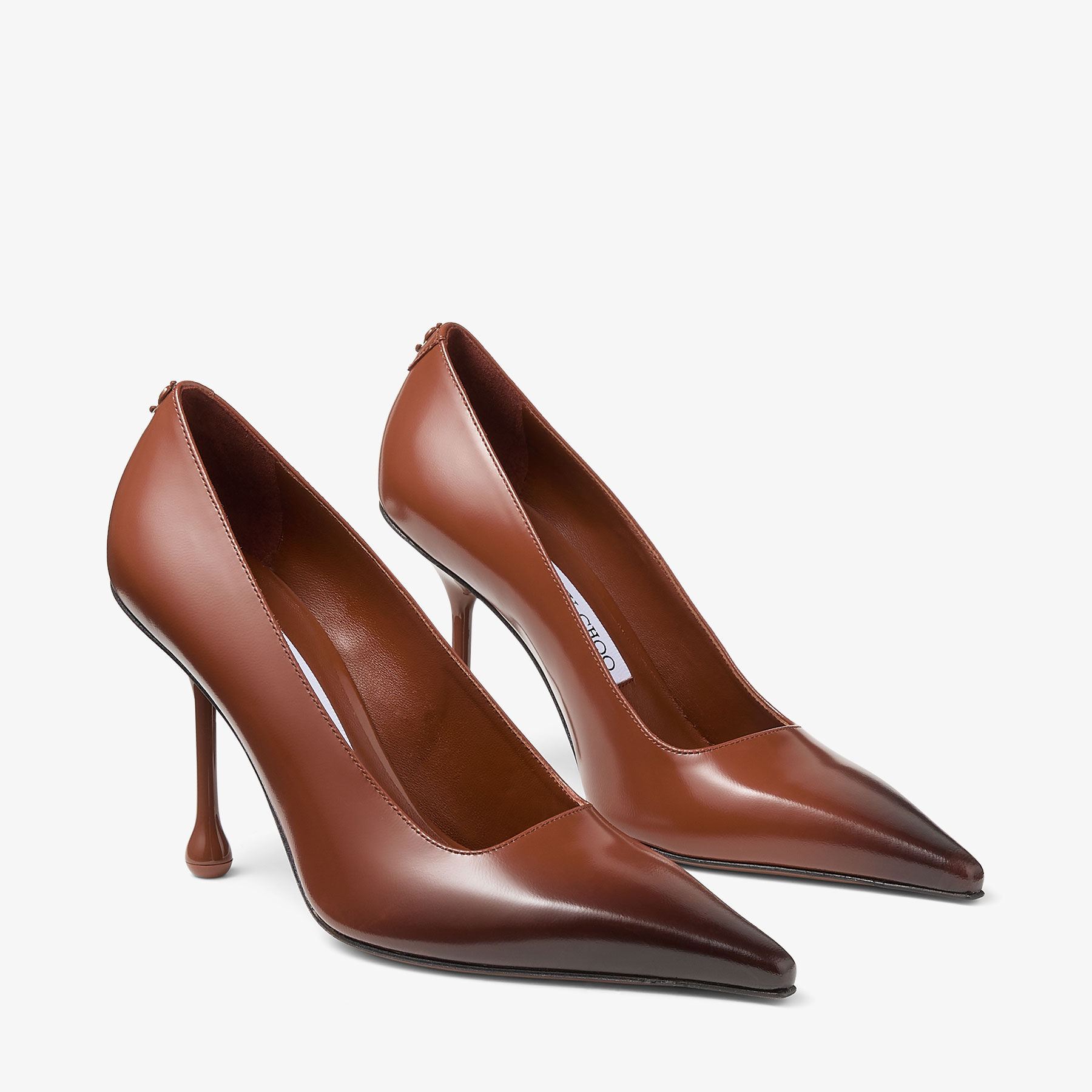 Ixia 95 | Cognac Sprayed Spazzolato Leather Pumps | JIMMY CHOO