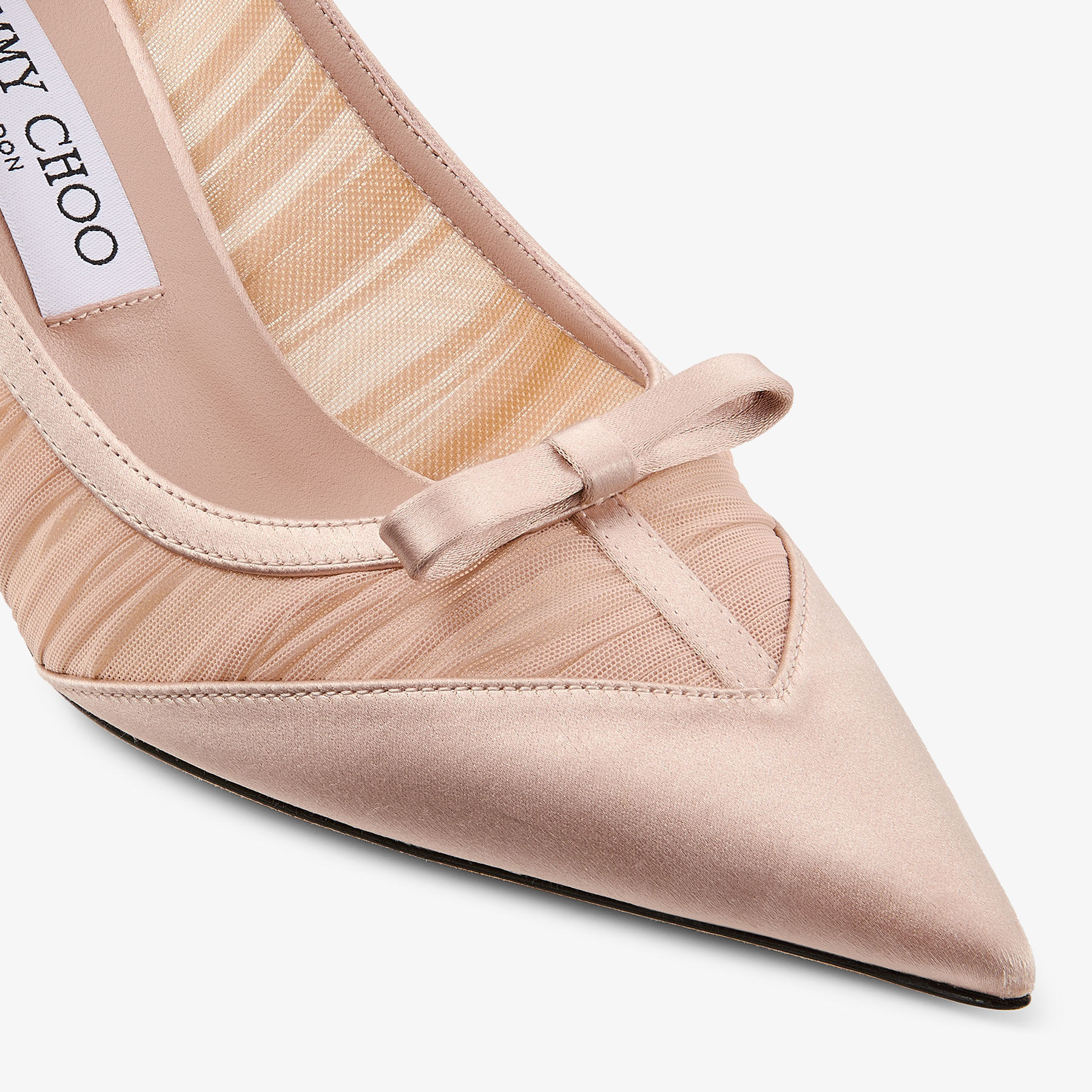 Love Mesh 85 | Macaron Satin with Ruched Tulle Pumps | JIMMY CHOO