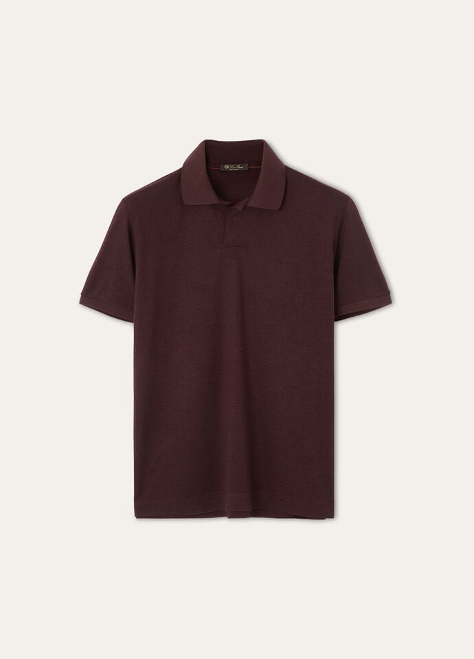Open Polo Shirt Cashmere, Silk Dark Claret | Polos Loro Piana US