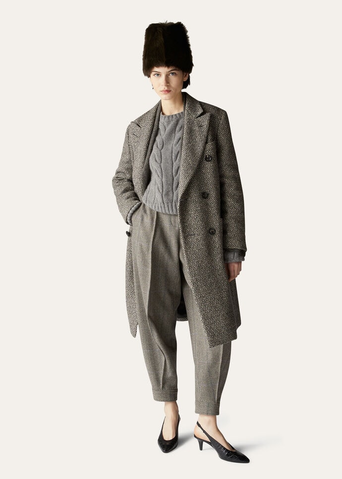 ネーピア・クルーネック ベビーカシミヤ - コースヘア カイエンヌ