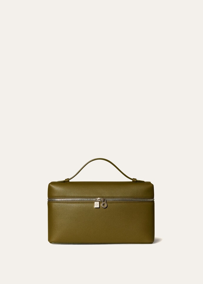 Extra Pocket L27 Grained Calfskin Olive Leaf | Top Handle Loro