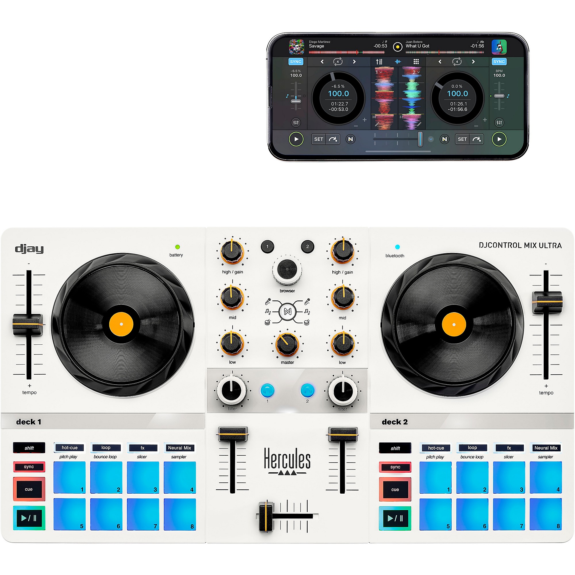 Hercules DJ DJControl Mix Ultraportable DJ Controller for djay
