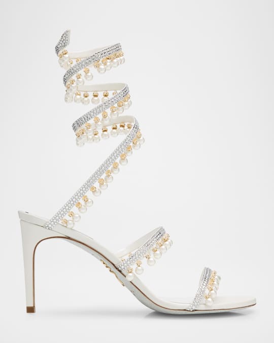 Rene Caovilla Chandelier Snake-Wrap Cocktail Sandals | Neiman Marcus